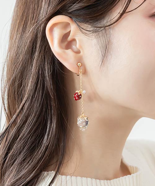 【Cherry＆Strawberry】ストロベリーモチーフイヤリング