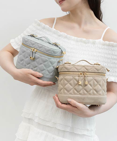 新色/キルティング2WAYバニティバッグ