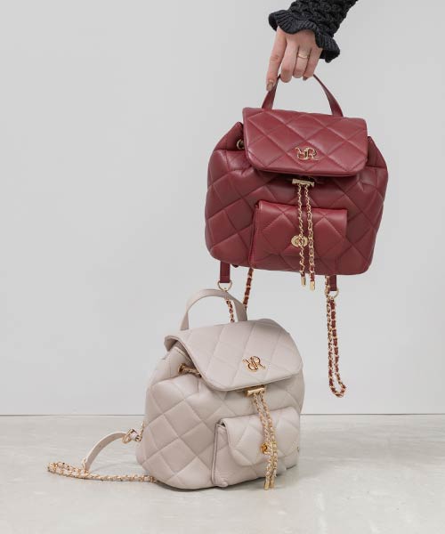 新色/キルティングデザインリュックバッグ