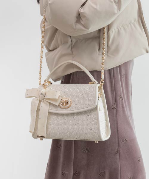 【Holiday Collection】2WAY リボンチャームハンドバッグ