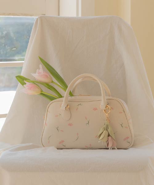 2WAY チューリップ柄ハンドバッグ
