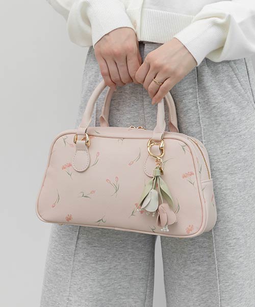 2WAY チューリップ柄ハンドバッグ