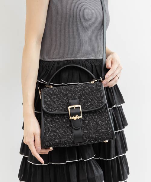 2WAY モノグラムバックルハンドバッグ