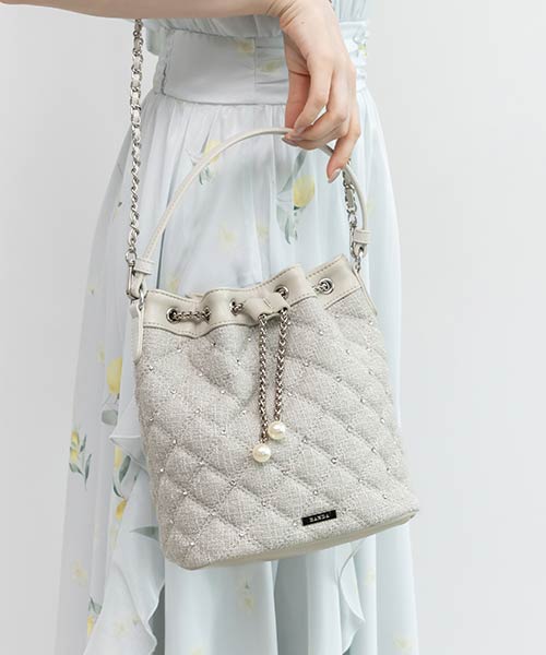 2WAY ビジューキルティングショルダーバッグ