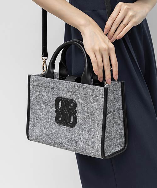 2WAY  サマーツイードモノグラムデザイントートバッグ