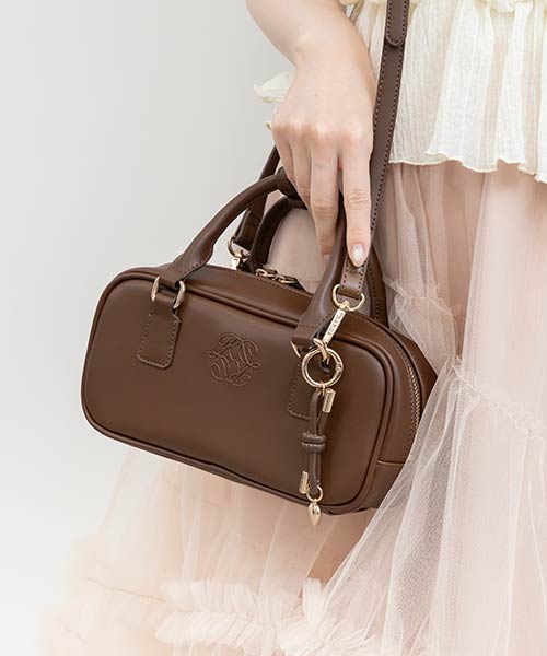 2WAY モノグラムエンボスミニボストンバッグ