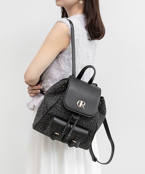 フラップデザインリュックバッグ