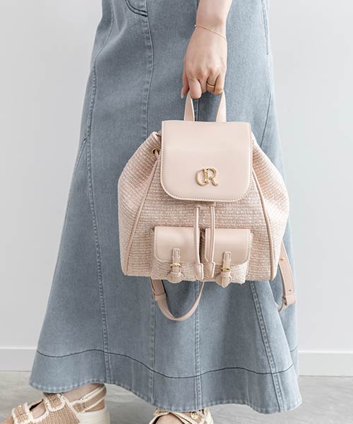 フラップデザインリュックバッグ