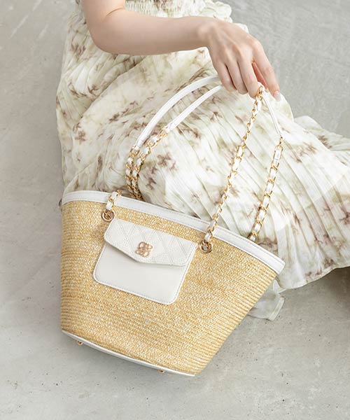 キルティングカゴトートバッグ