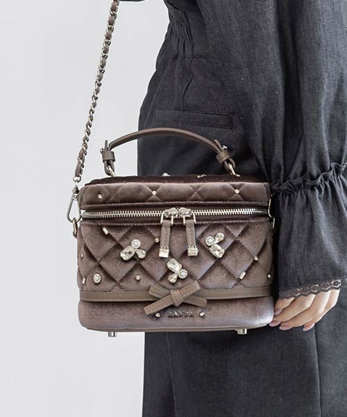 【BAG DAY SPECIAL】2WAY ビジューキルティングバニティバッグ