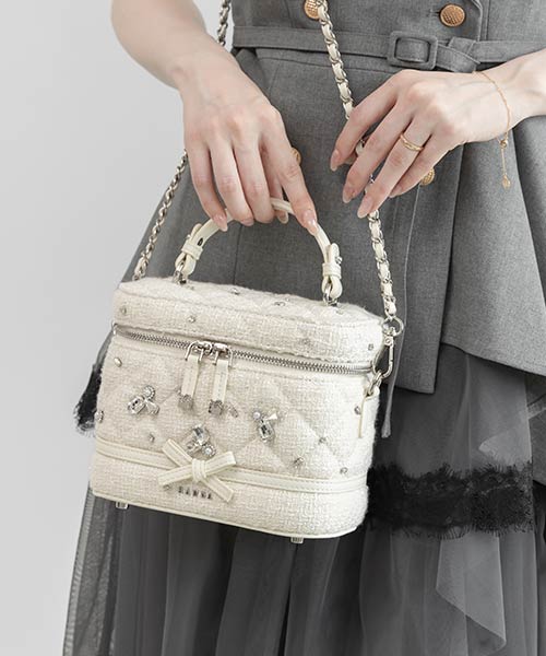 【BAG DAY SPECIAL】2WAY ビジューキルティングバニティバッグ