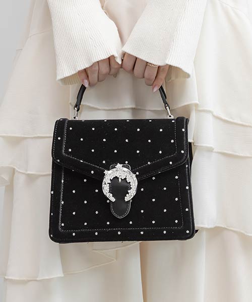 【Holiday Collection】2WAY スタームーンベロアハンドバッグ