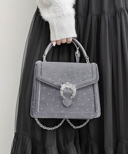 【Holiday Collection】2WAY スタームーンベロアハンドバッグ