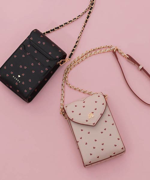 【Heart Collection】ハートカットスマホショルダーバッグ