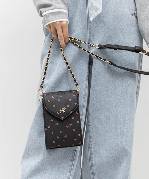 【Heart Collection】ハートカットスマホショルダーバッグ