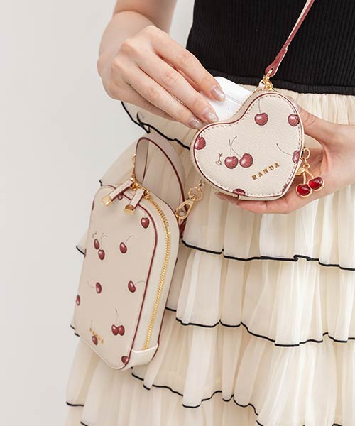【Cherry＆Strawberry】ハートポーチ付き2WAYマルチショルダーバッグ