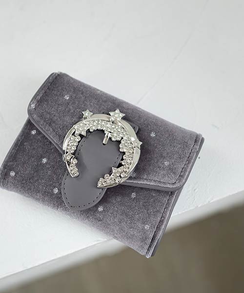 【Holiday Collection】ビジューバックルベロアウォレット
