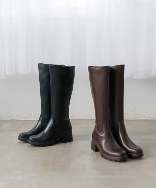 【SALE】晴雨兼用 トラックソールロングブーツ