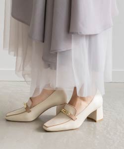 【SALE】晴雨兼用 ゴールドパーツローファーシューズ