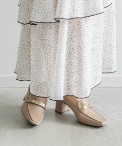 【SALE】晴雨兼用 ゴールドパーツローファーシューズ