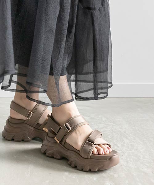 【SALE】アシンメトリーストラップ スポーツサンダル