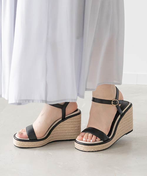【SALE】スムースピース ウェッジサンダル