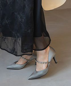 【SALE】ビジューベルトパンプス