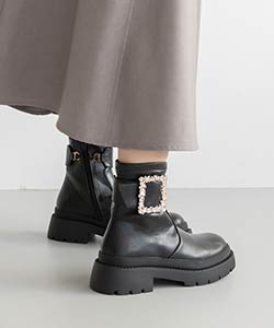 【SALE】2WAY ビジューベルトトラックソールブーツ