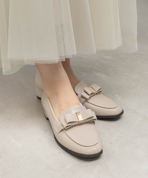 【26SS】晴雨兼用 クラシックリボンローファー