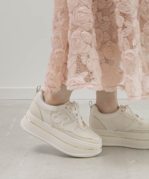 【26SS】モノグラム×キルティング プラットフォームスニーカー