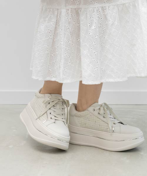 2WAY シアーリボンプラットフォームスニーカー