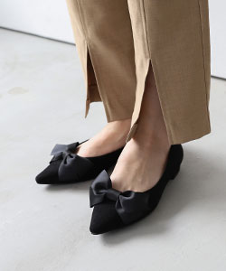 【SALE】2WAY リボンフラットパンプス