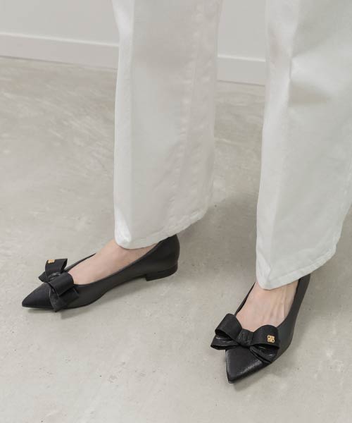 【26SS】クラシカルリボンフラットパンプス