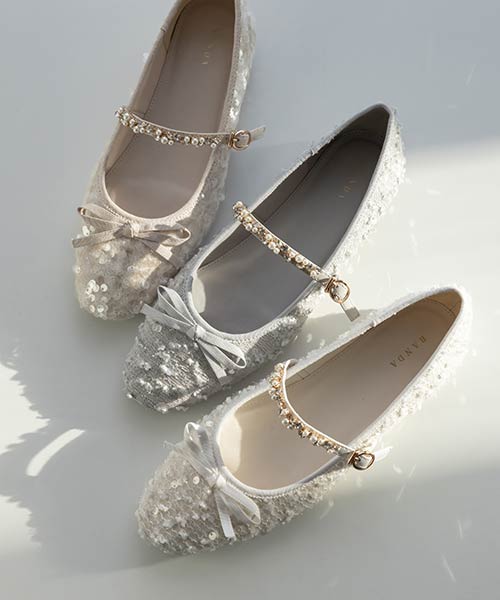 【26SS】ビジューストラップバレエシューズ