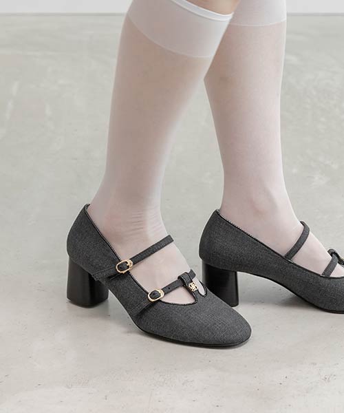 ダブルストラップメリージェーンパンプス