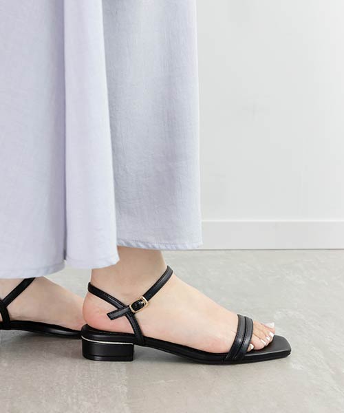 【SALE】グリッターピース ナローストラップサンダル
