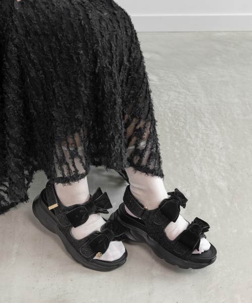 【25AW】ベロアリボンスポーツサンダル