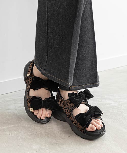 【25AW】ベロアリボンスポーツサンダル