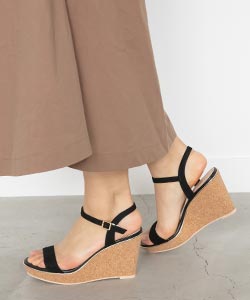 【SALE】ゴールドピースウェッジベルトサンダル