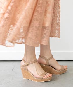 【SALE】ゴールドピースウェッジベルトサンダル