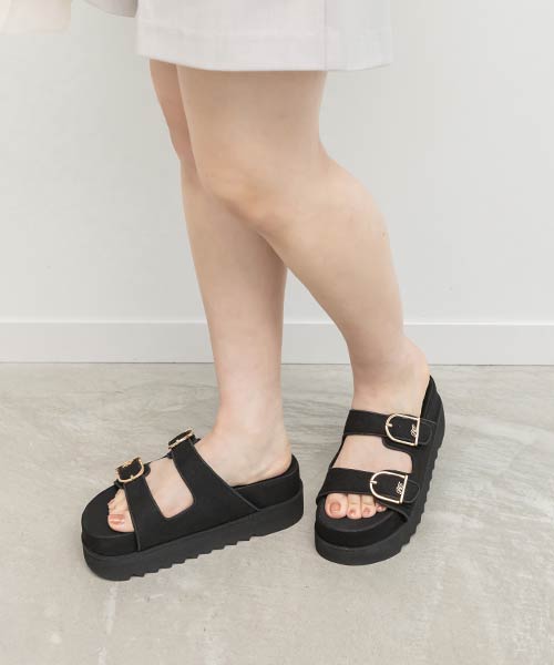 ダブルベルトラフィアライクサンダル