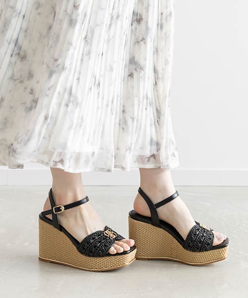 モノグラムパーツウェッジソールサンダル